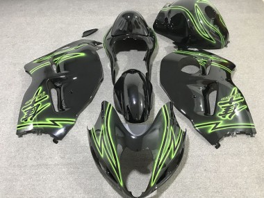 Éclair Noir & Vert 97-07 Suzuki GSXR 1300 Carénage