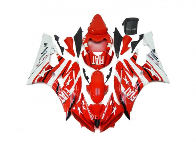 Étoile Rouge & Blanche Fiat 06-07 Yamaha R6 Carénage Étoile Rouge & Blanche Fiat 06-07 Yamaha R6 Carénage